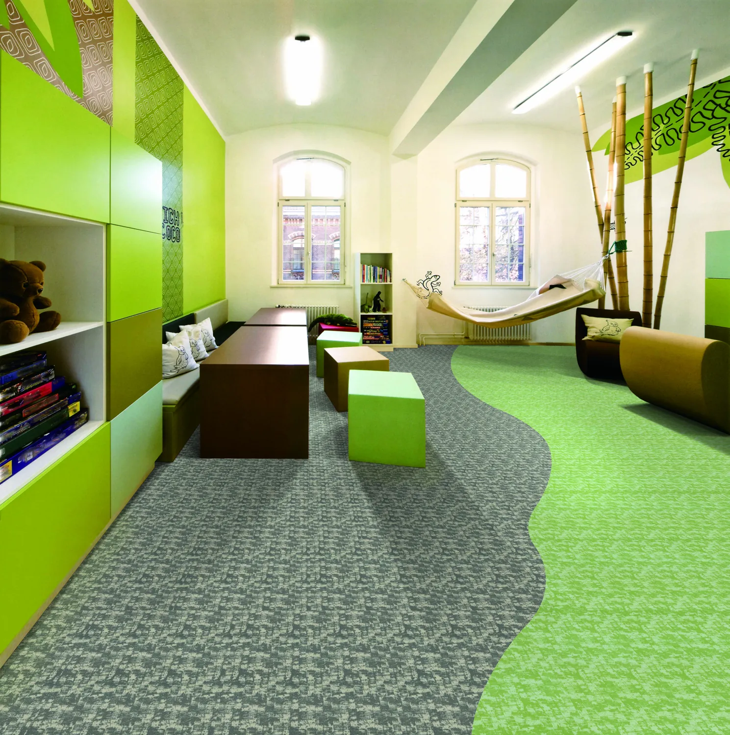 Ink flocked flooring